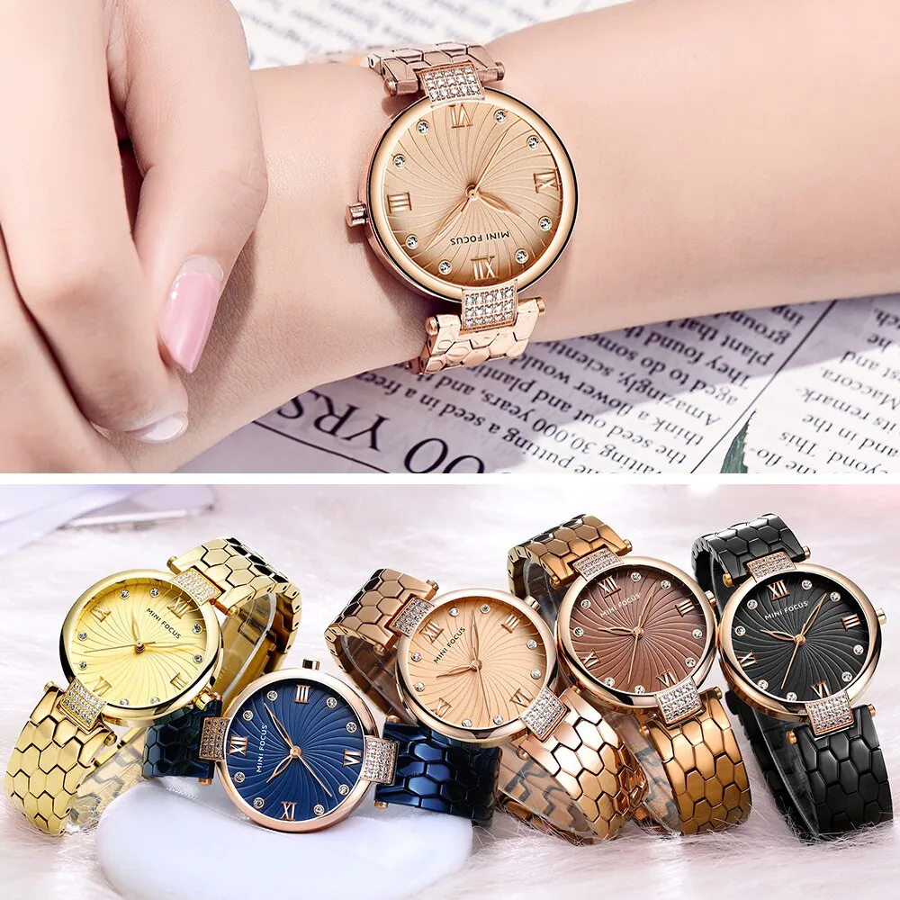 MINI FOCUS Brand Luxury Fashion Women Quartz Watches Ladies Dress Watch Women&#39;s Wristwatch Rose Gold Reloj Mujer Dames Horloges