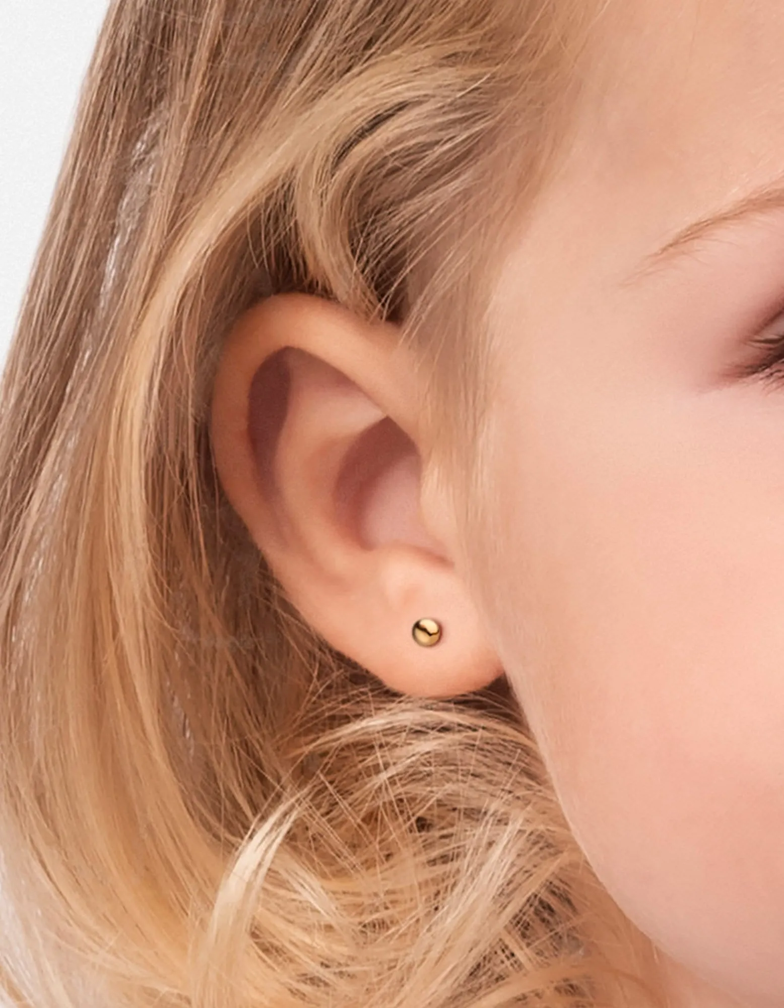 Mini Mia Studs, 14k Gold