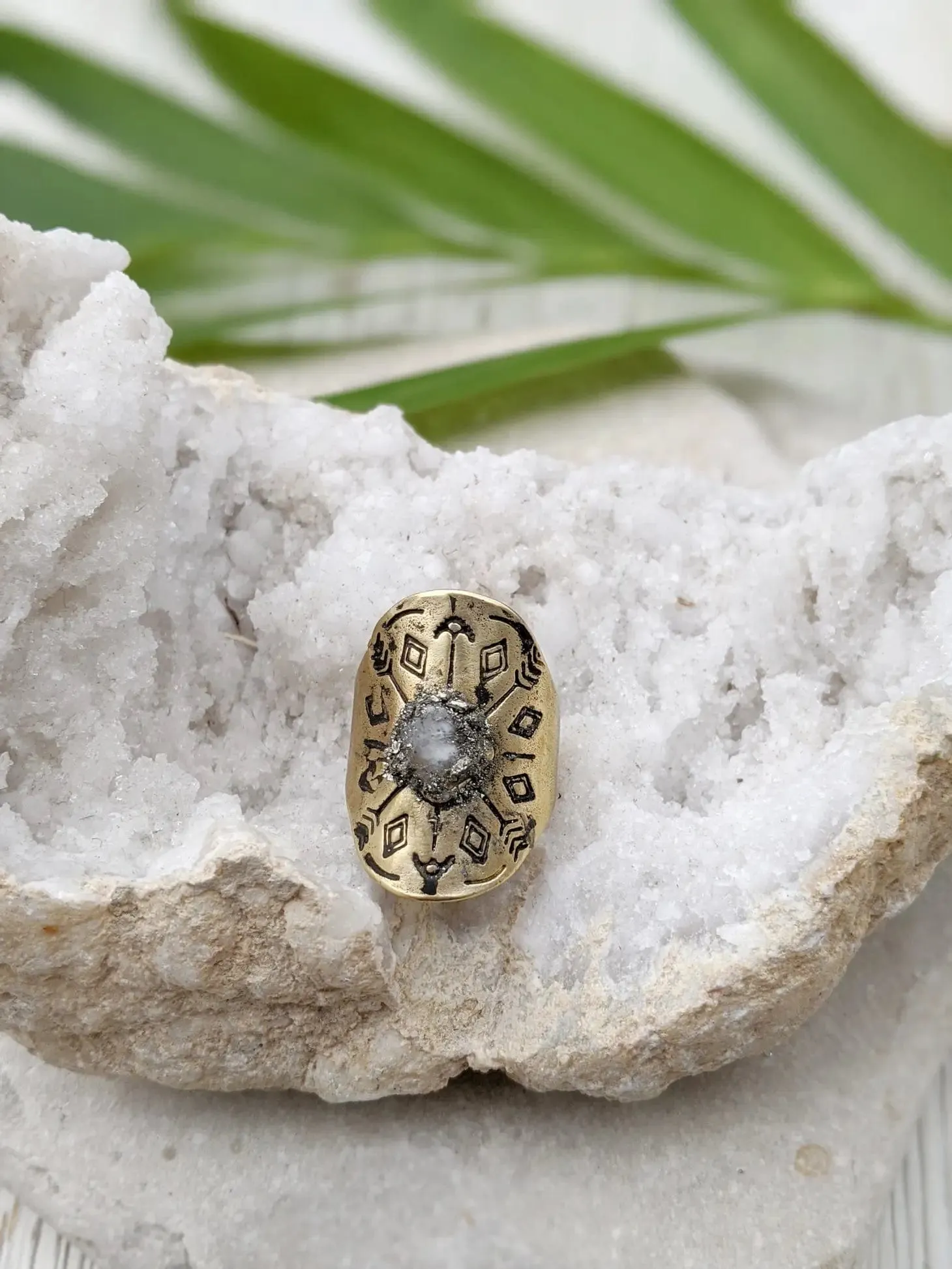Moonstone Stamped Ring