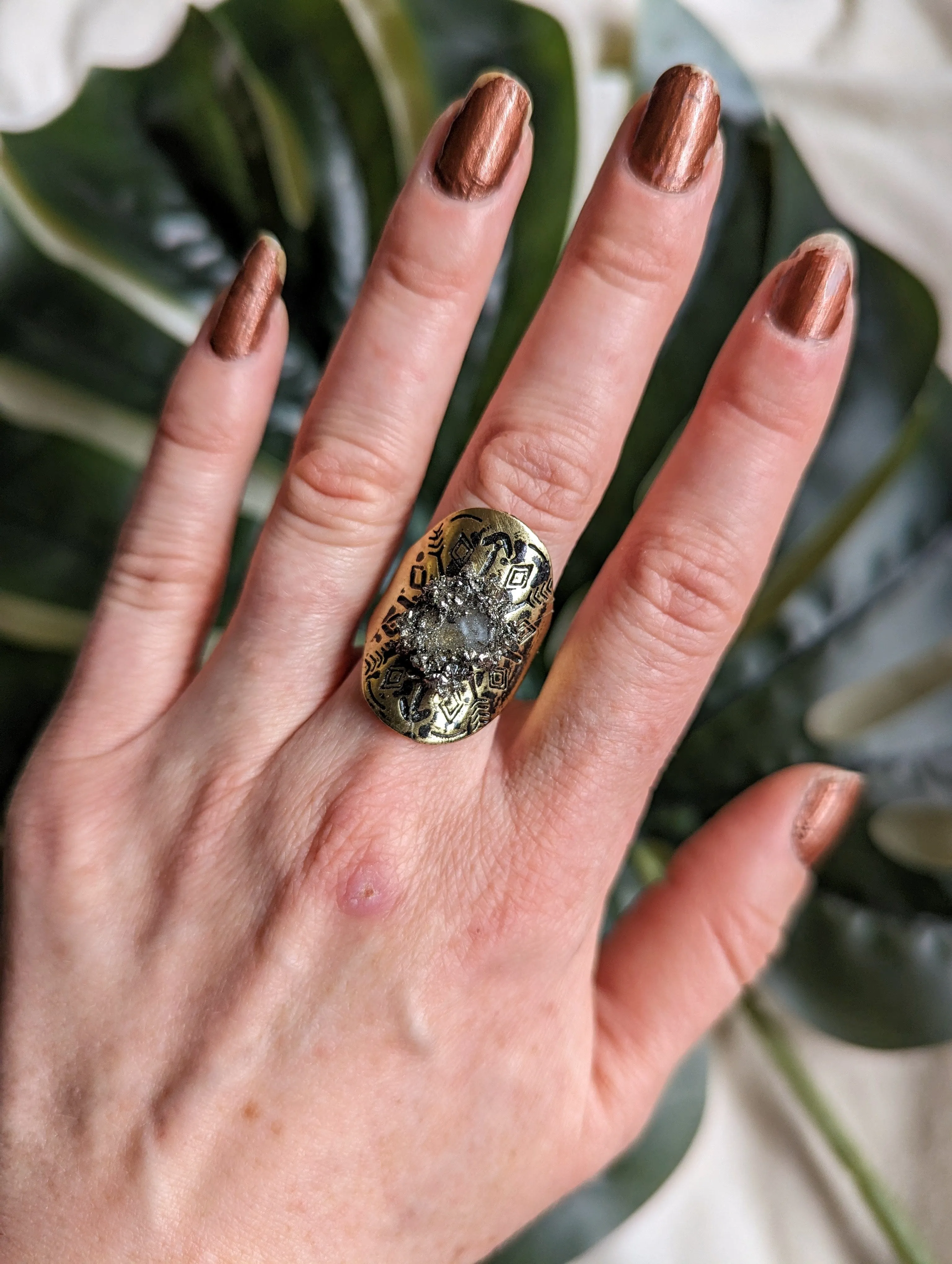 Moonstone Stamped Ring