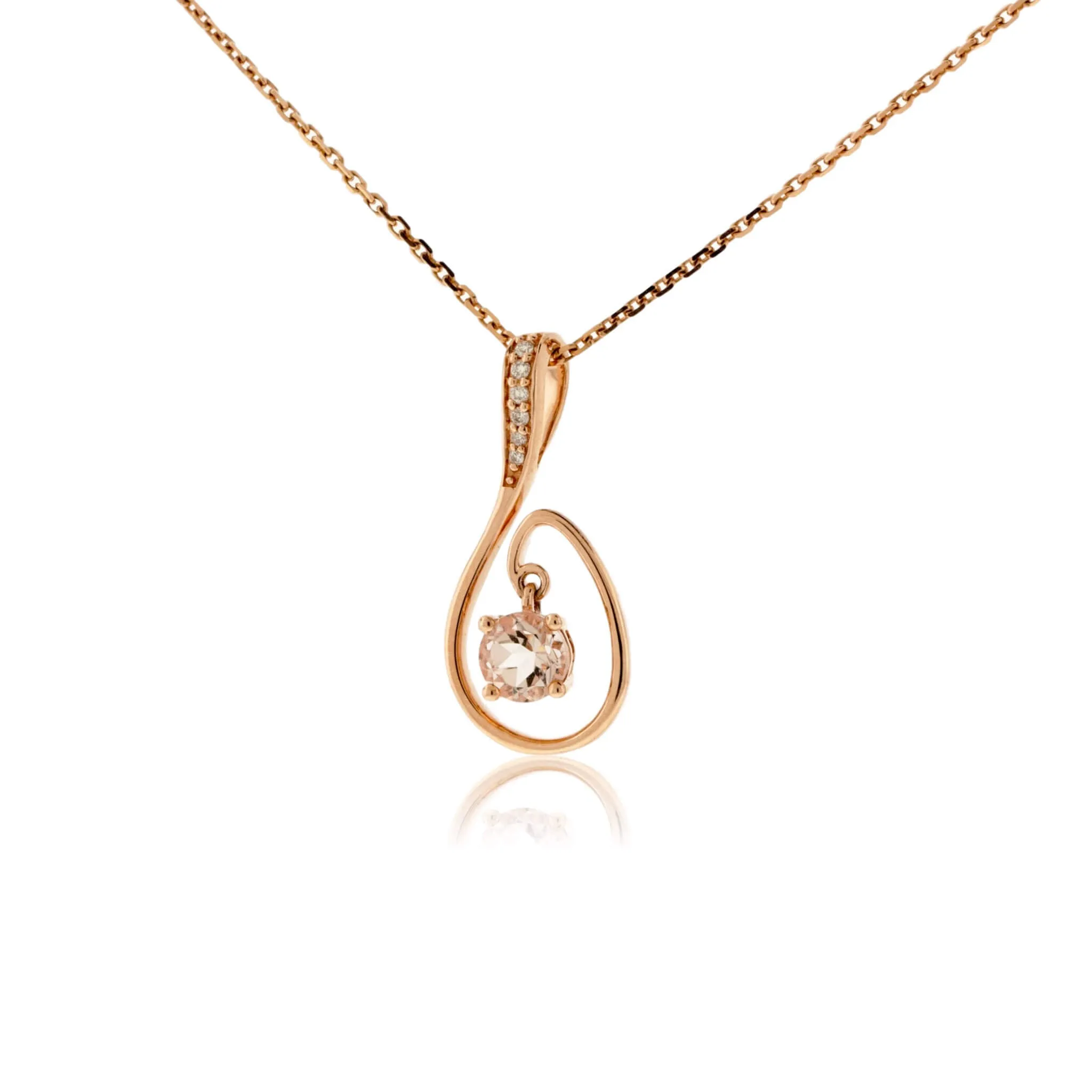 Morganite and Diamond Pendant