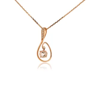 Morganite and Diamond Pendant
