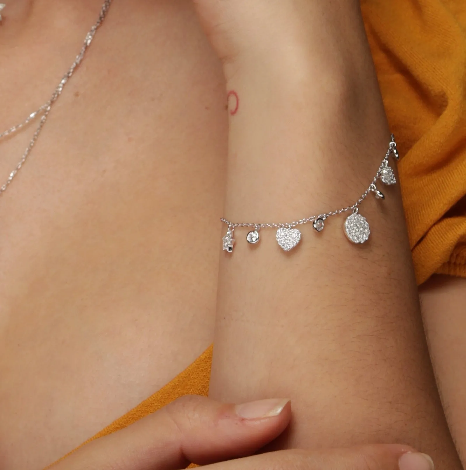 Multi Charm CZ Bracelet - Gold or Silver