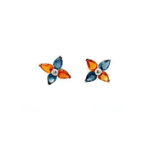 Multi Sapphire Earring in .925 Sterling Silver - KST 54727