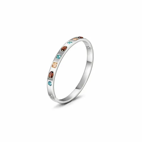 Multi-Stone Hinge Bangle  (available in 3 colors)
