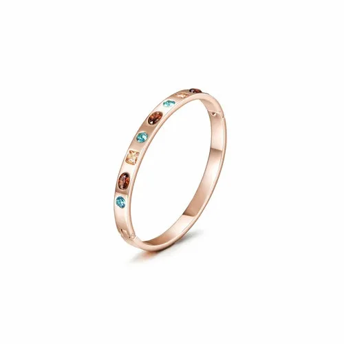 Multi-Stone Hinge Bangle  (available in 3 colors)
