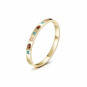 Multi-Stone Hinge Bangle  (available in 3 colors)