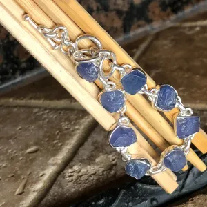 Natural Blue Tanzanite 925 Solid Sterling Silver Bracelets 7"
