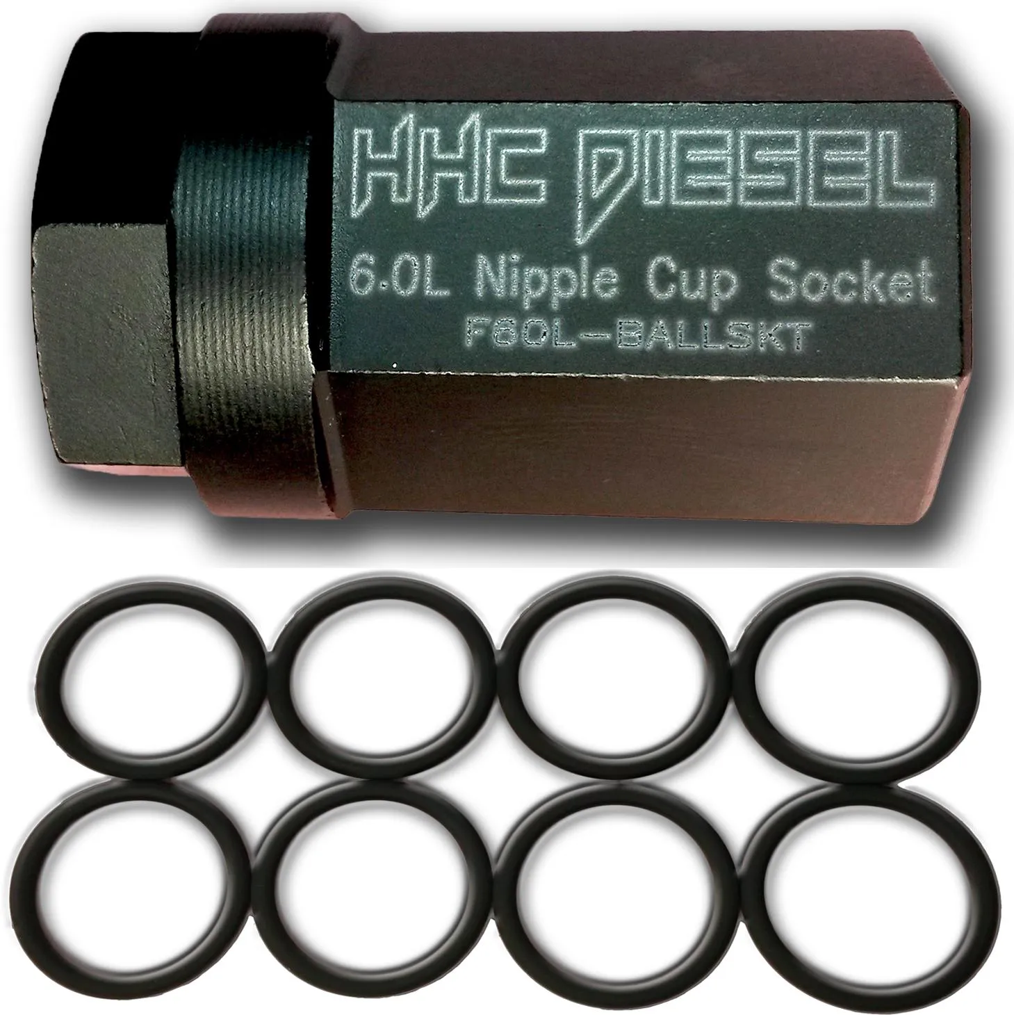 Nipple Cup/Ball Tube Socket & 8-Extreme Duty Viton Seals