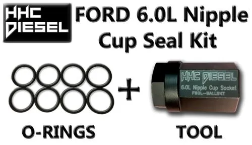 Nipple Cup/Ball Tube Socket & 8-Extreme Duty Viton Seals