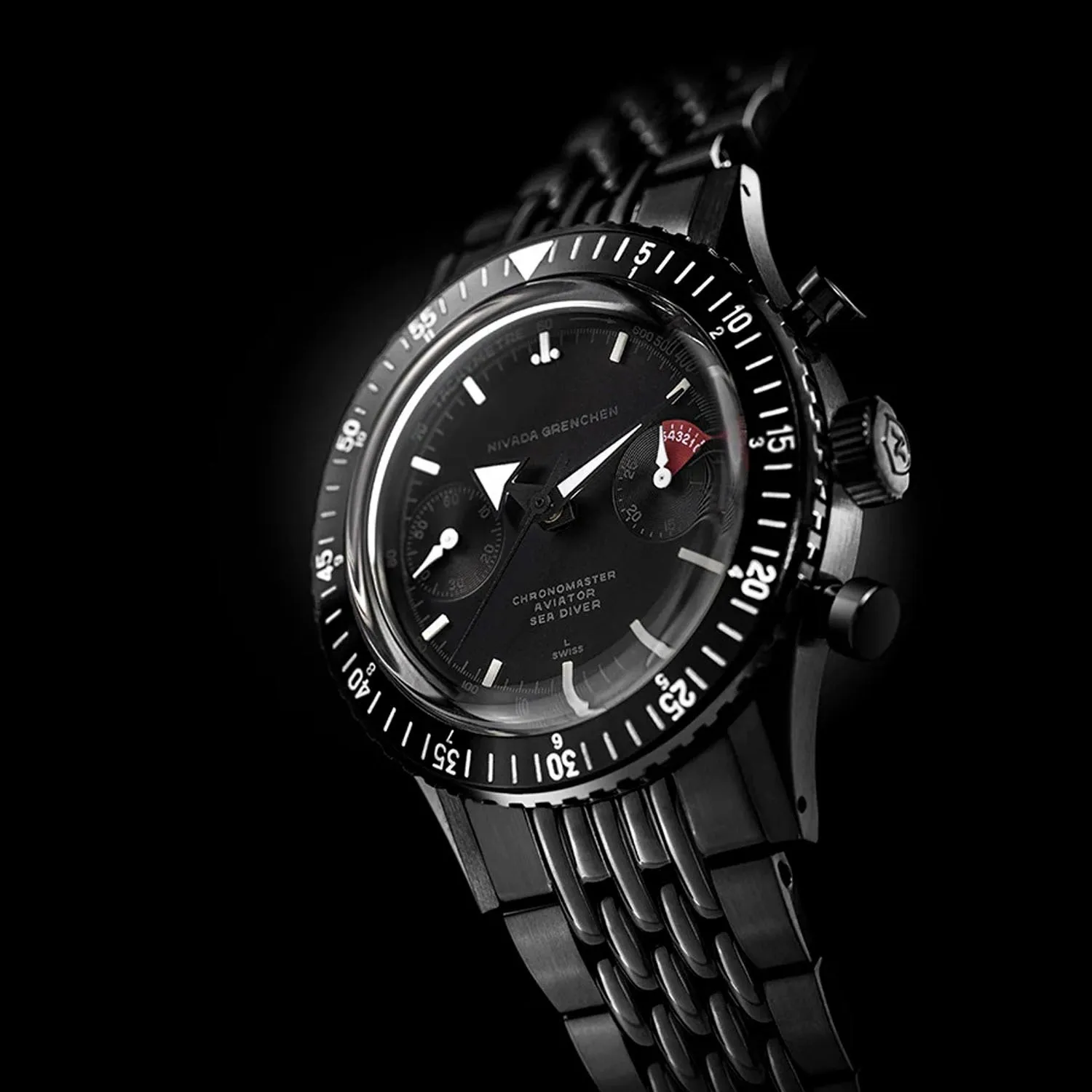 Nivada Grenchen Chronomaster Full Black Limited Edition Automatic – 85015A19