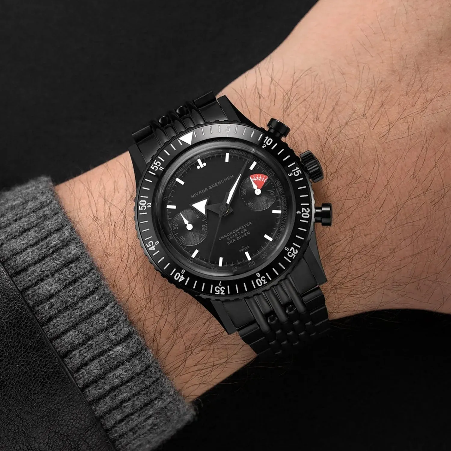 Nivada Grenchen Chronomaster Full Black Limited Edition Automatic – 85015A19
