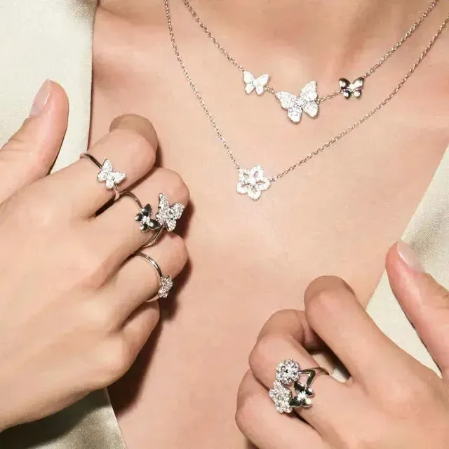 Nomination Sweetmadame Ring, Butterfly with Rose Gold & Cubic Zirconia