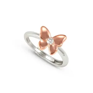 Nomination Sweetmadame Ring, Butterfly with Rose Gold & Cubic Zirconia