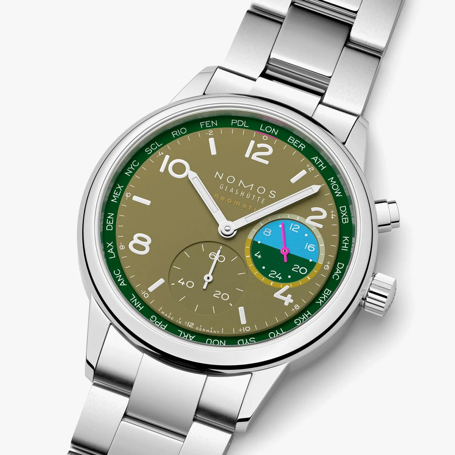 Nomos Glashütte Club Sport Neomatik Worldtimer Jungle Automatic – 790.S2