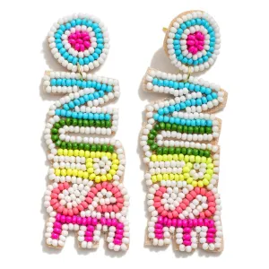 Nurse Bright Seed Beaded Drop Earrings S