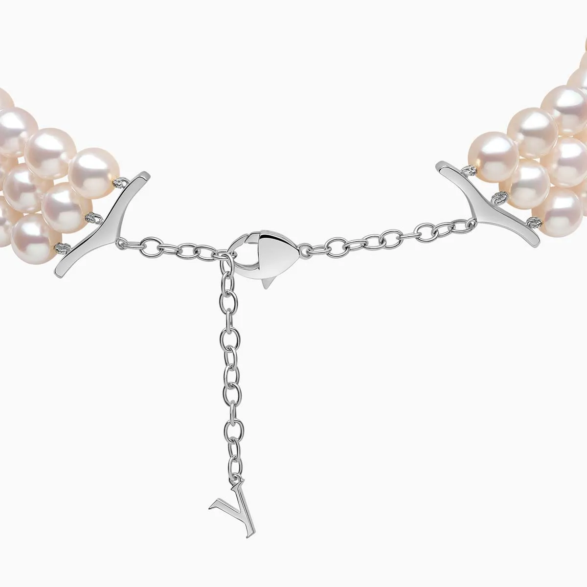O by Yoko 18K White Gold Akoya Pearl and Diamond Choker