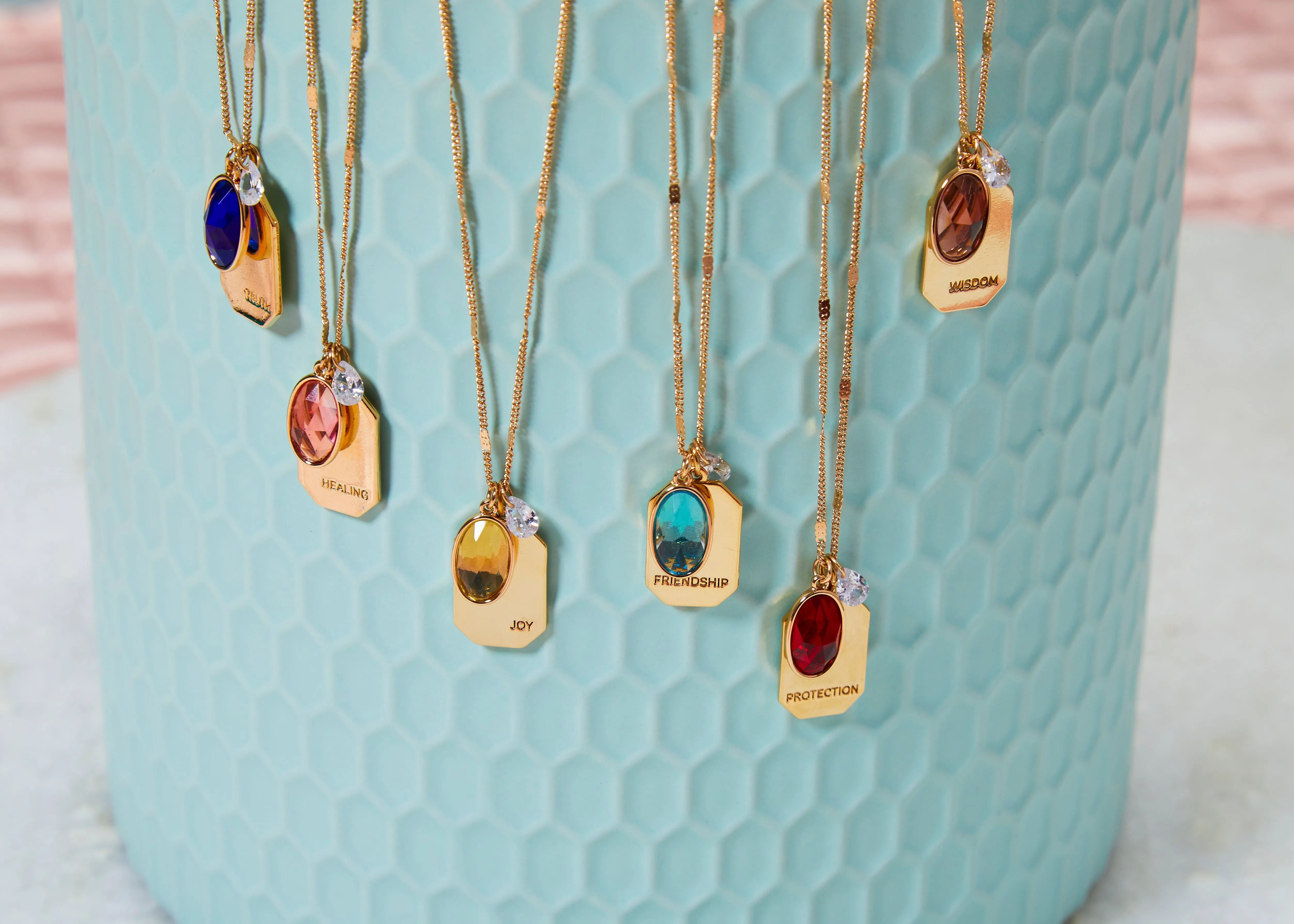 October Birthstone Necklace in Gold