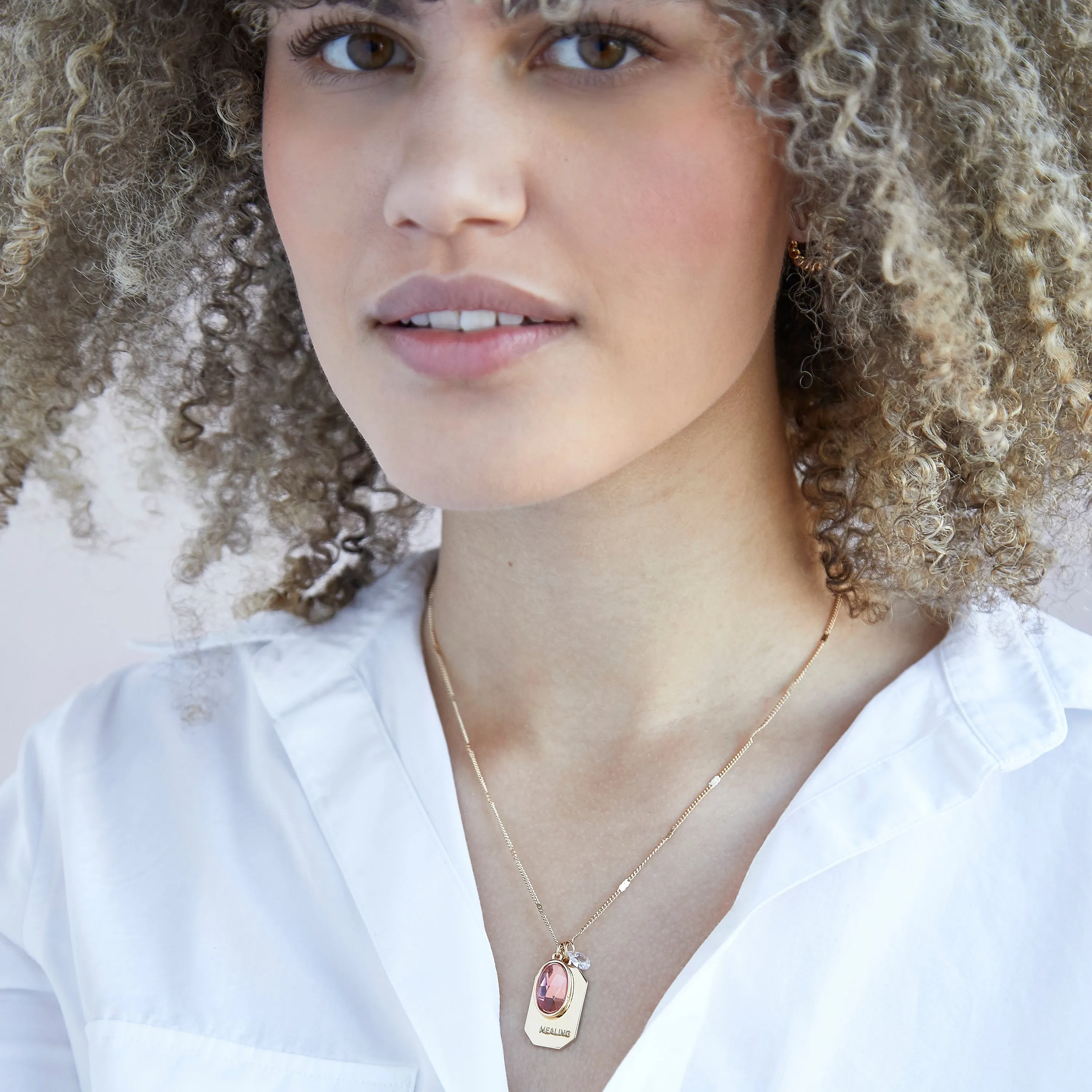 October Birthstone Necklace in Gold