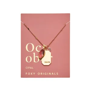 October Birthstone Necklace in Gold