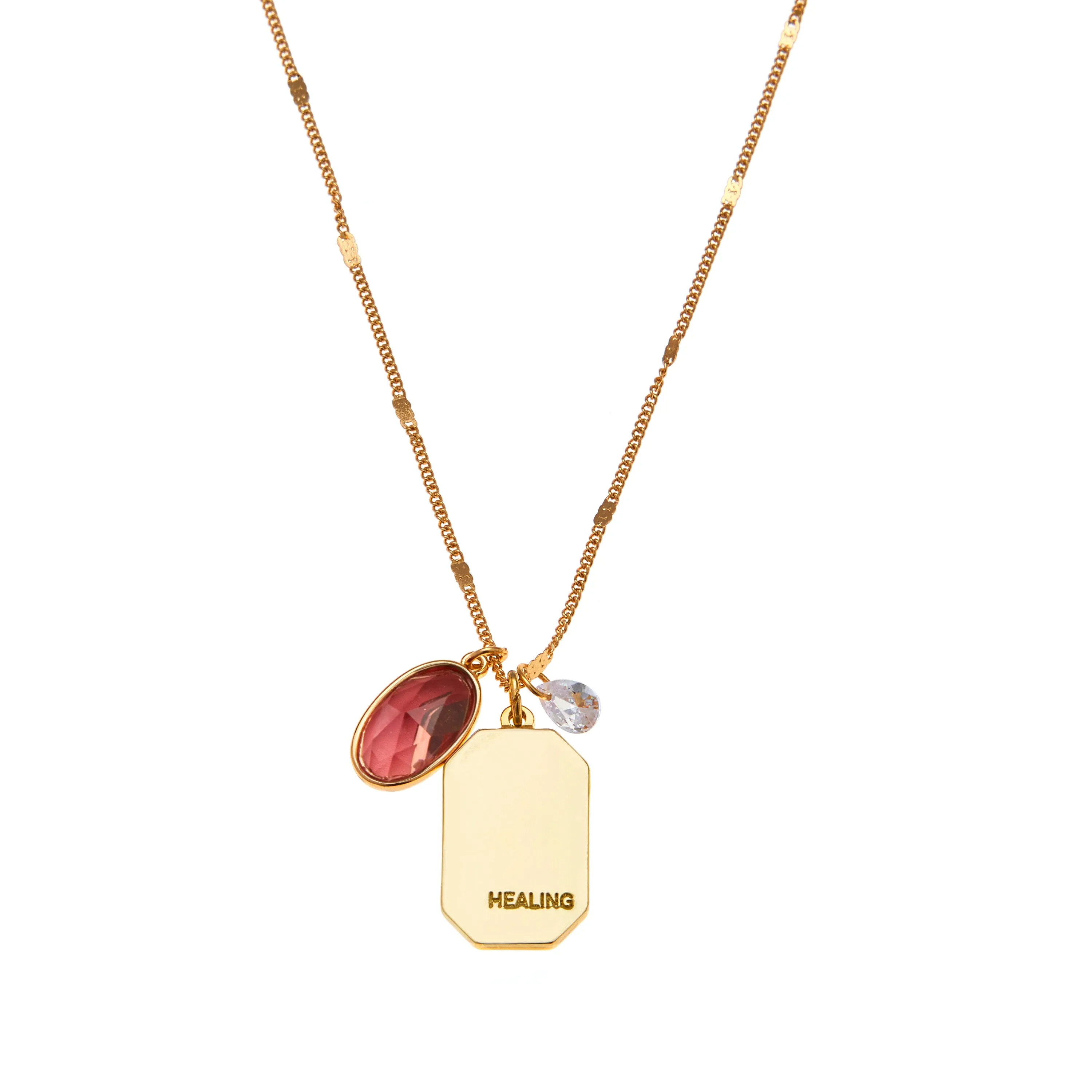 October Birthstone Necklace in Gold