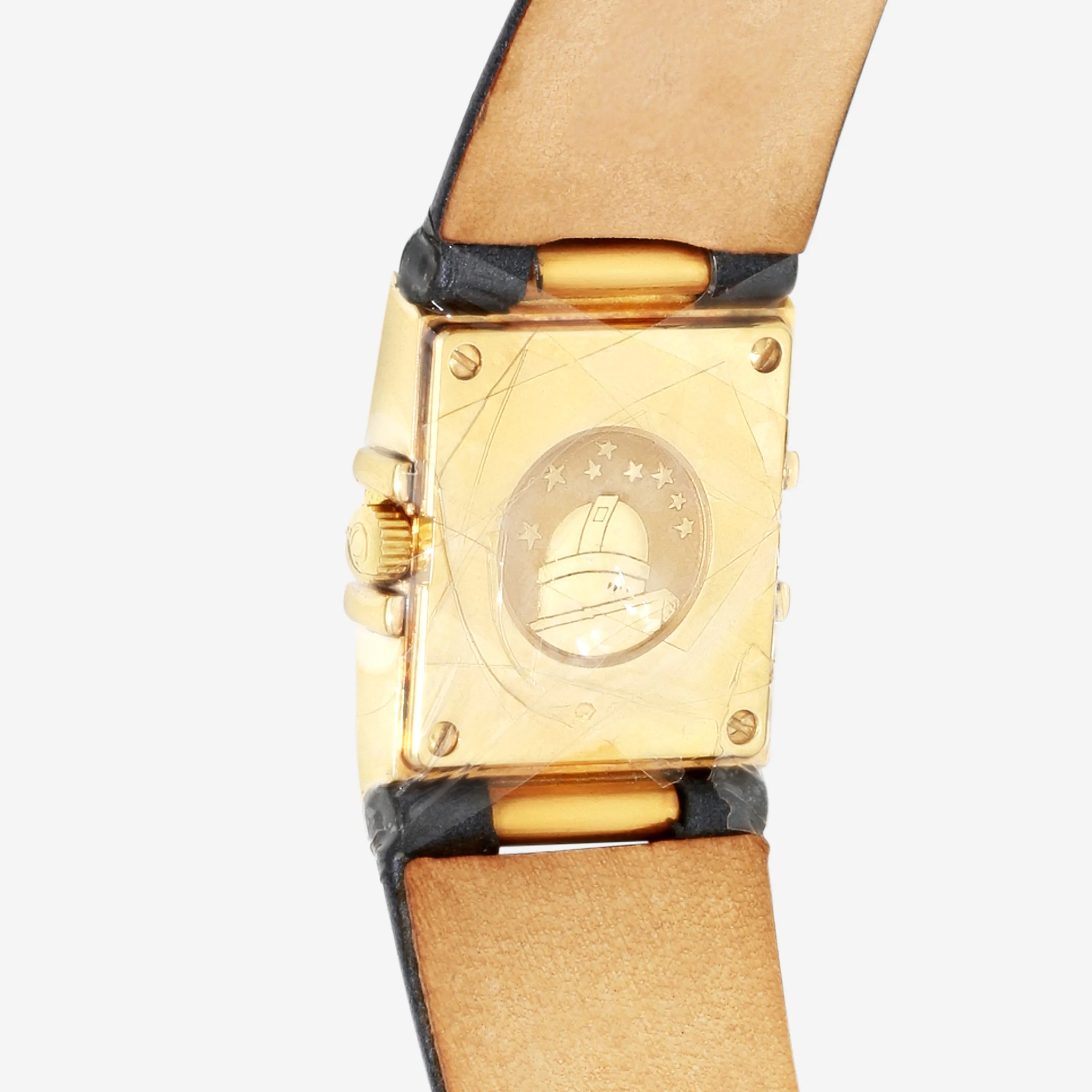 Omega Constellation Quadrua 18K Yellow Gold Mother of Pearl Quartz Ladies Watch 1631.79.69