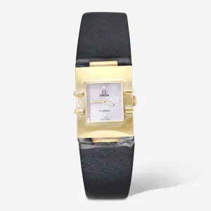 Omega Constellation Quadrua 18K Yellow Gold Mother of Pearl Quartz Ladies Watch 1631.79.69