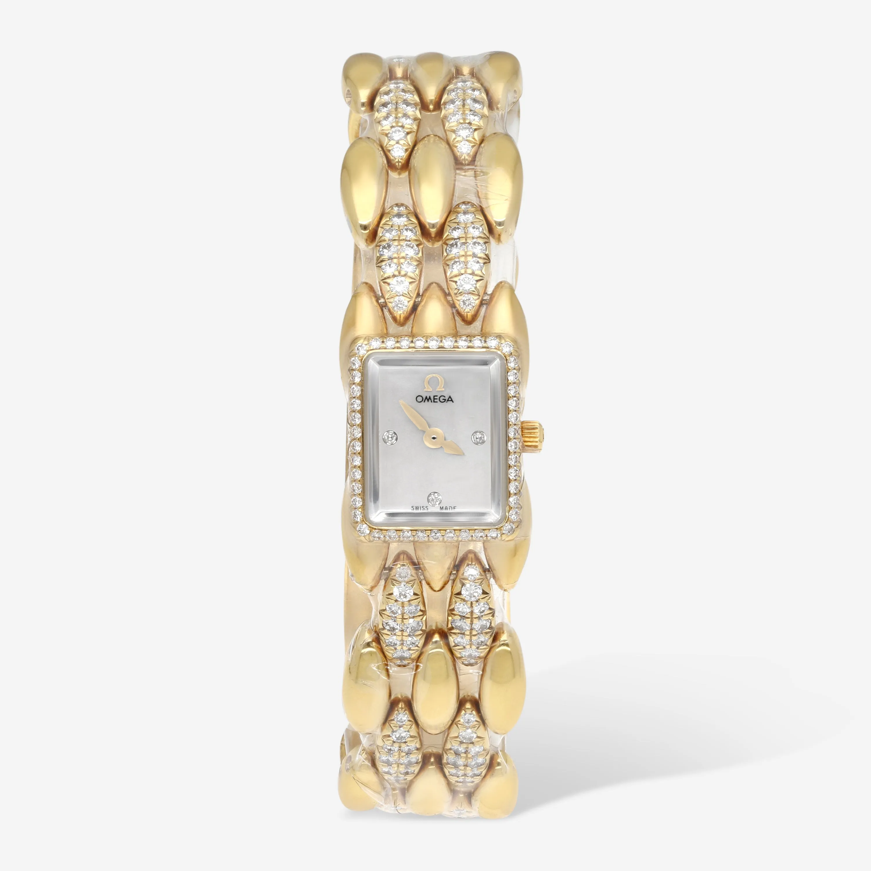 Omega Joaillerie 18K Yellow Gold Diamond Quartz Ladies Watch 6927.75.00