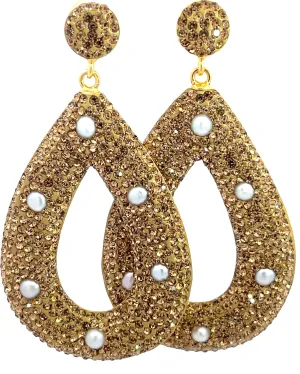 Open Teardrop Gemstone 925 Sterling Silver Statement Earring