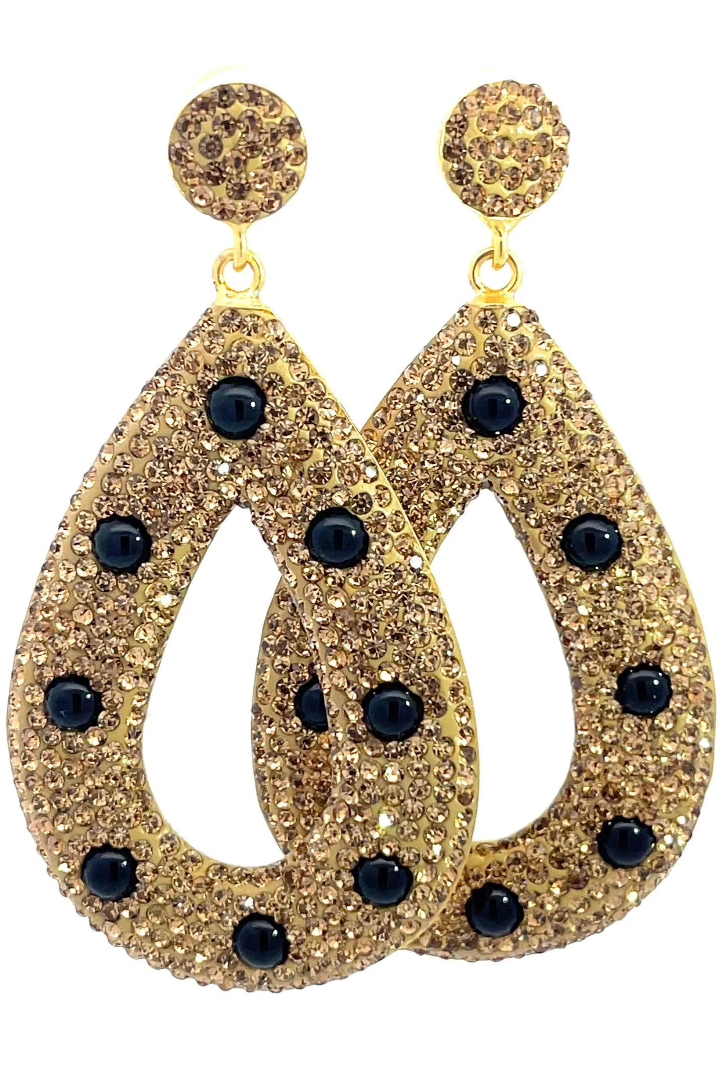 Open Teardrop Gemstone 925 Sterling Silver Statement Earring