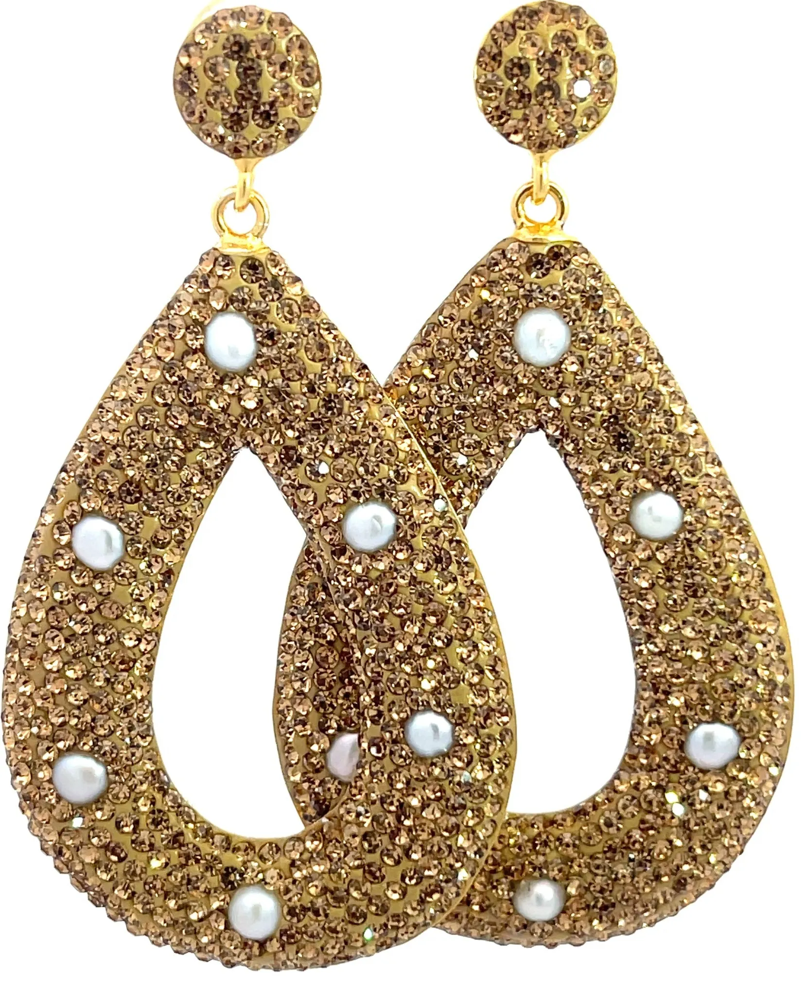 Open Teardrop Gemstone 925 Sterling Silver Statement Earring