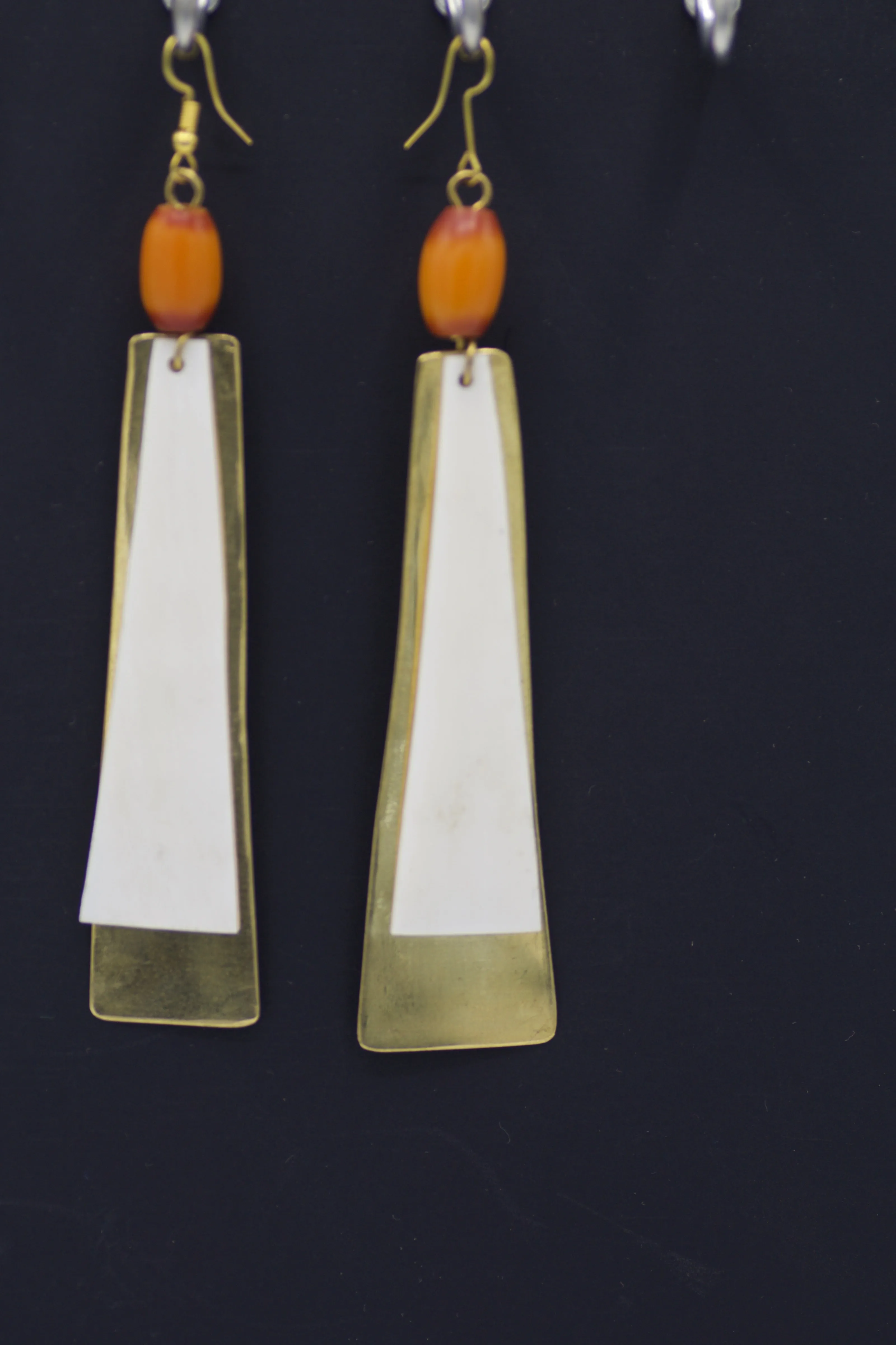 Orange drop earring