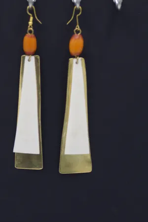 Orange drop earring