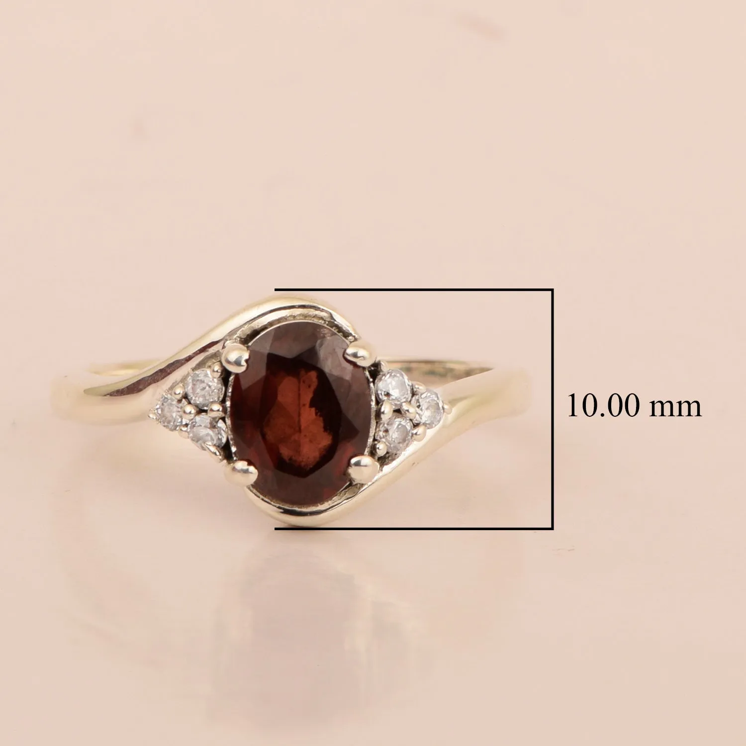Oval Cut 1.5 Ctw Garnet Sterling Silver Solitaire Rings