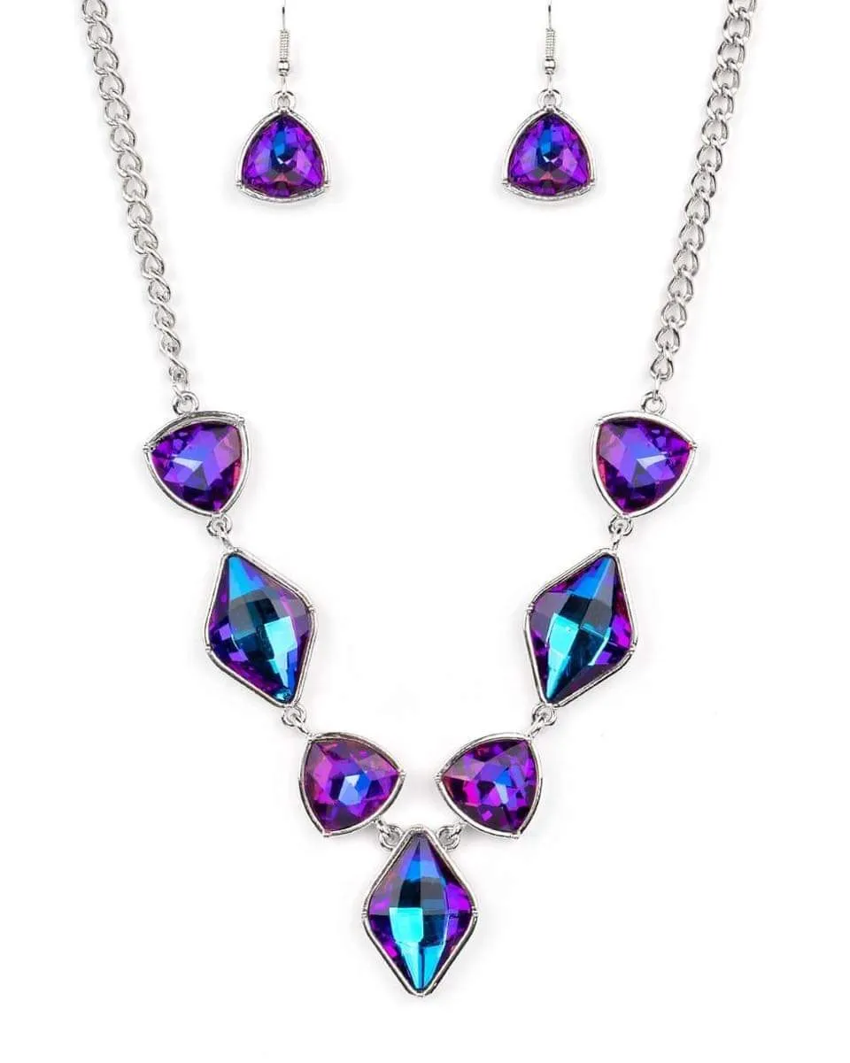Paparazzi Glittering Geometrics - Blue Necklace