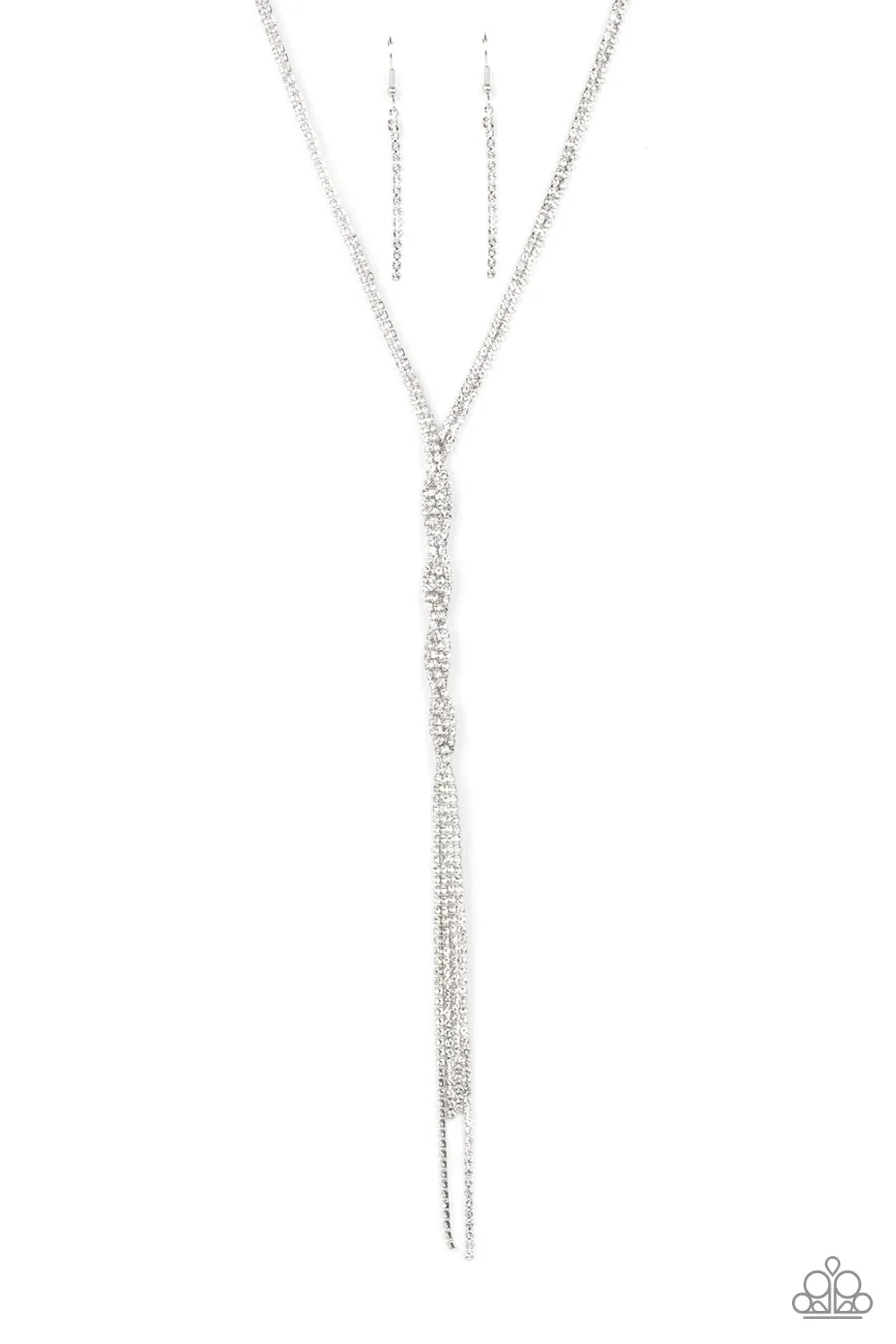 Paparazzi Impressively Icy - White Necklace - March 2022 Life Of The Party Exclusive