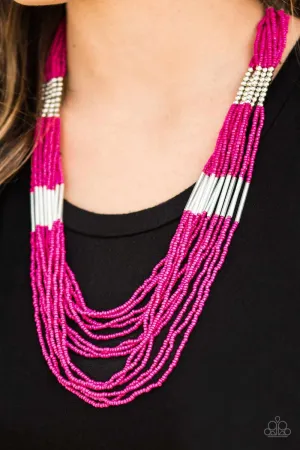 Paparazzi - Let it BEAD -Pink Seed Bead Necklace
