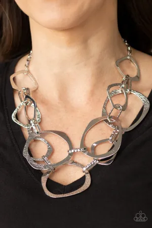 Paparazzi Salvage Yard: Silver Necklace - October 2020 Life Of The Party Exclusive