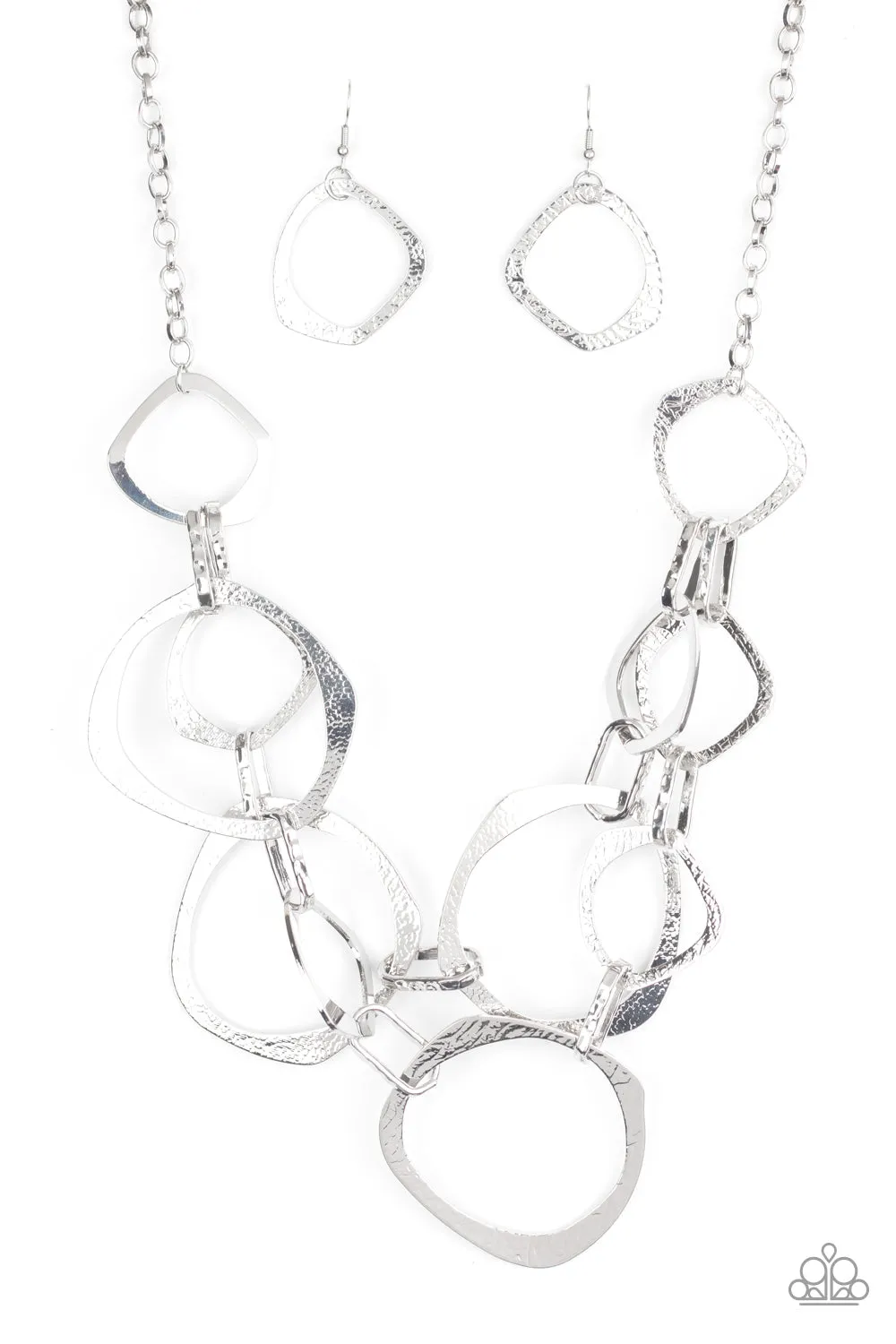 Paparazzi Salvage Yard: Silver Necklace - October 2020 Life Of The Party Exclusive