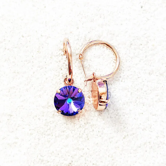 Pari Purple Swarovski Drop Earrings
