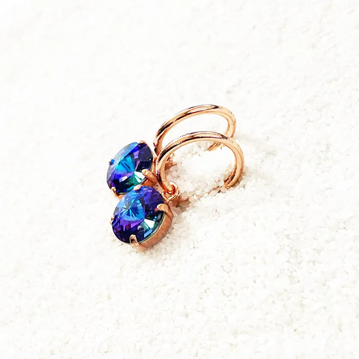 Pari Purple Swarovski Drop Earrings