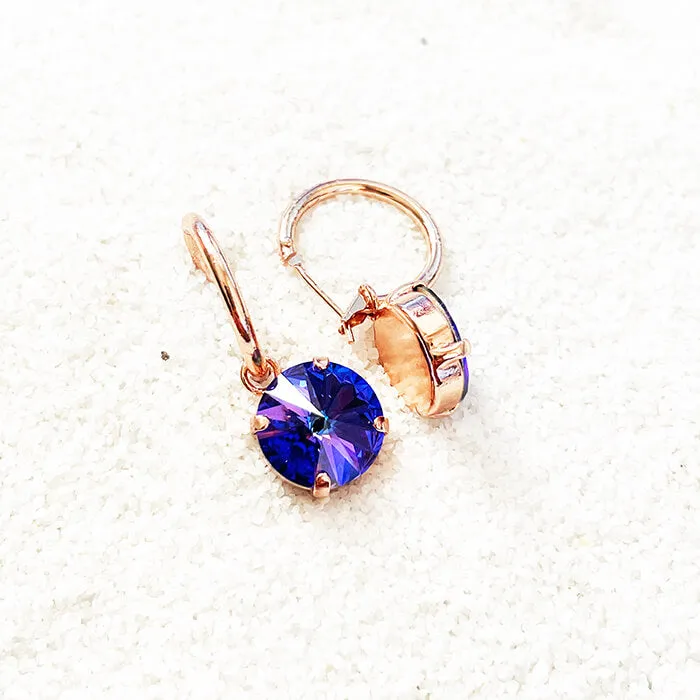 Pari Purple Swarovski Drop Earrings