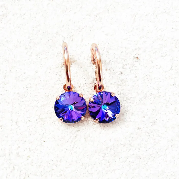 Pari Purple Swarovski Drop Earrings