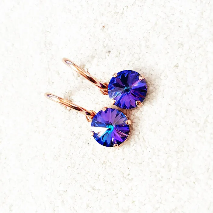 Pari Purple Swarovski Drop Earrings