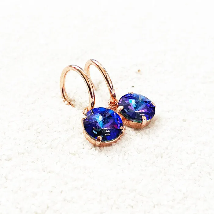 Pari Purple Swarovski Drop Earrings