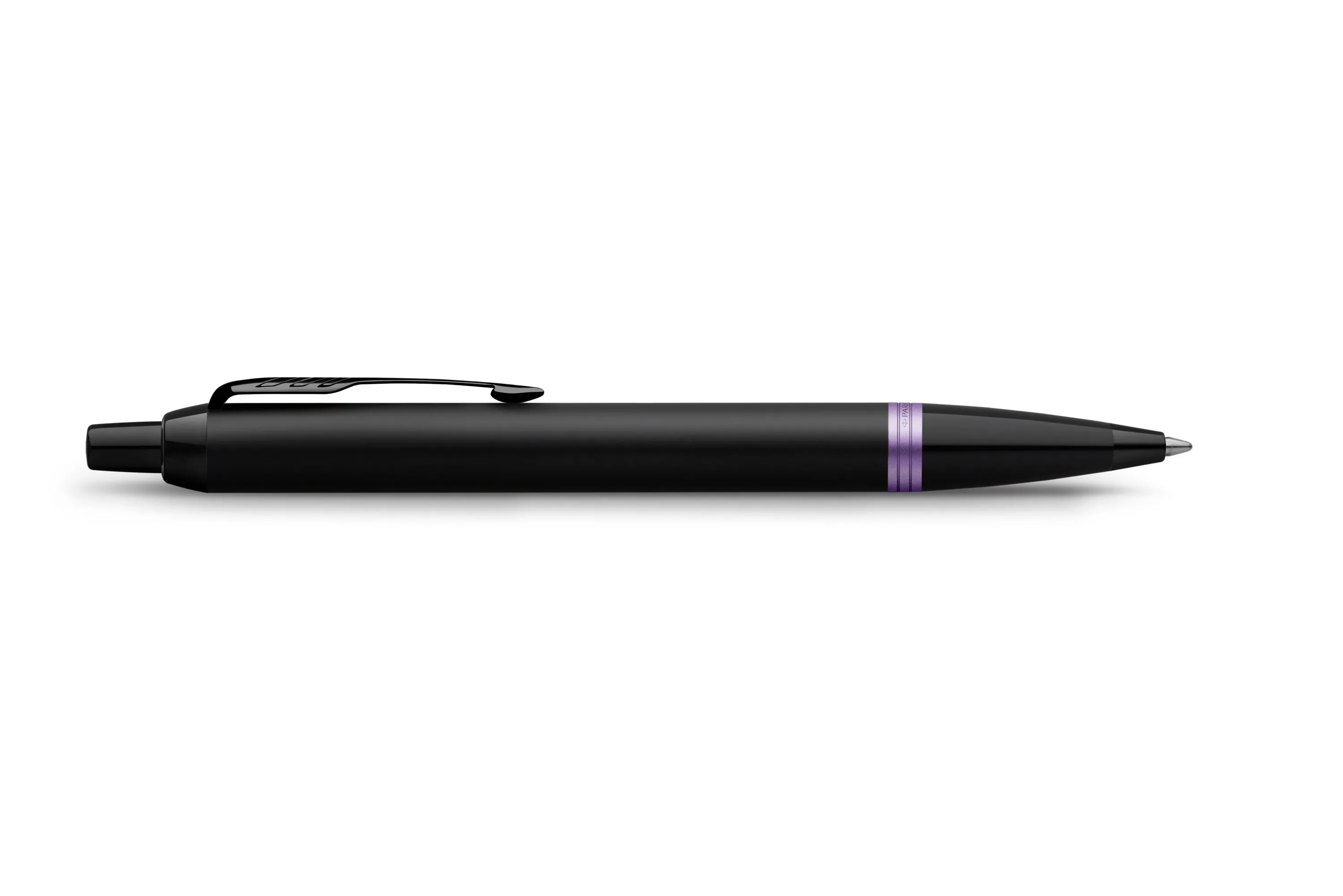 Parker IM Vibrant Rings Satin Black with Amethyst Purple Accents Ballpoint Pen