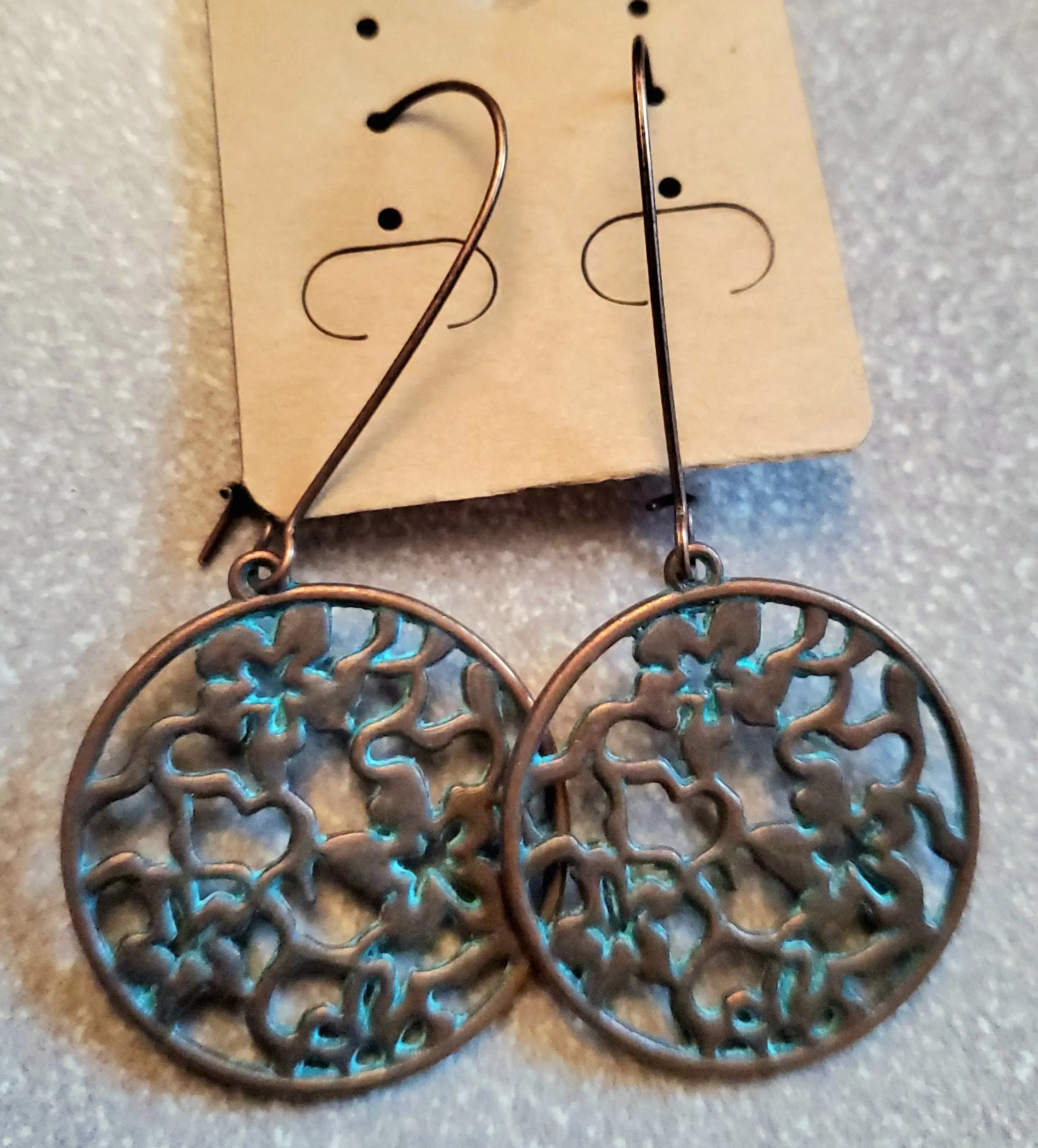Patina Filigree Drop Earrings