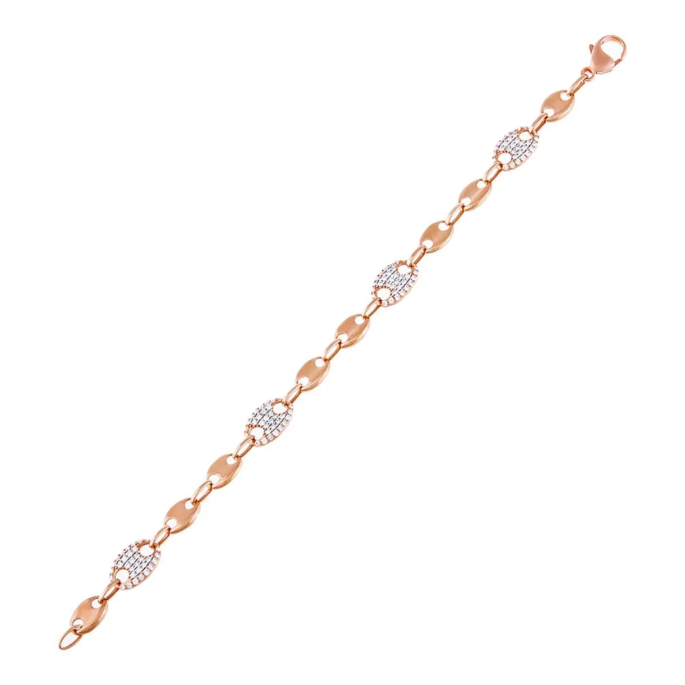 Pavé Diamond Mariner Chain Bracelet 18K
