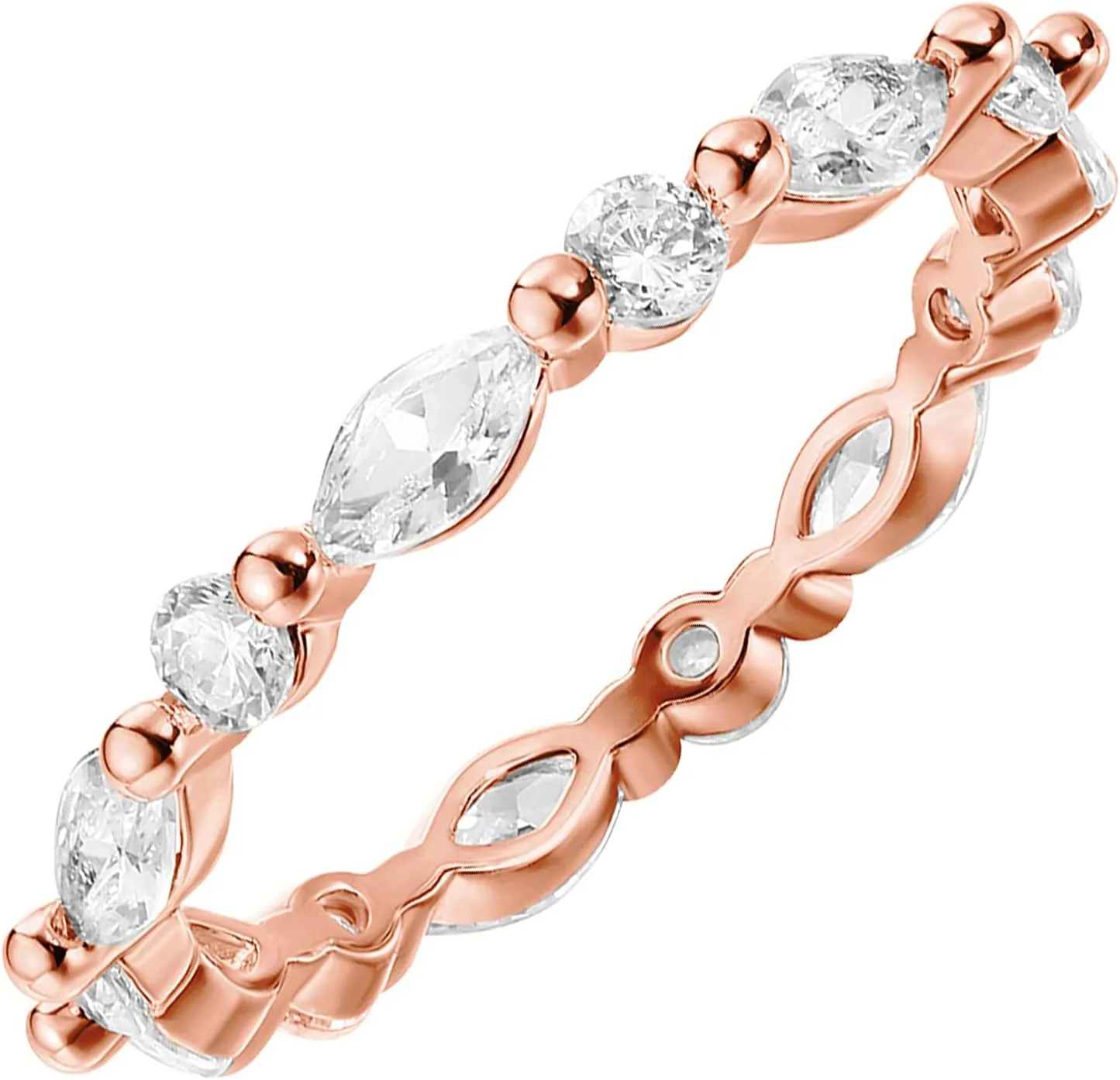 PAVOI 14K Gold Plated Rings Cubic Zirconia Love Ring | 2.5mm Stackable Rings for Women | Gold Rings for Women