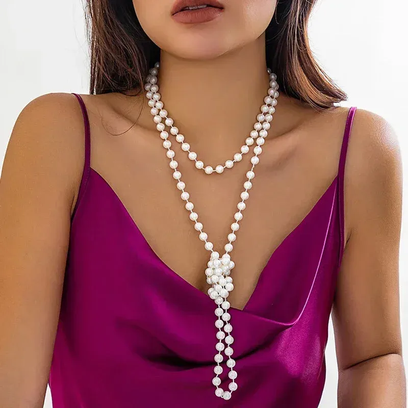Pearl Multi-layered Women's Necklace Exaggerated Fashion High Street Club Party Banquet Necklace For Women Jewelry